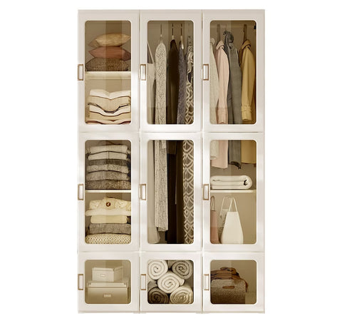 Wardrobe Closet 15 grids 11 doors 2 hangers