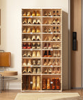 10 Tier Shoe Cabinet for Small Spaces with Doors | ANTBOX for bedroom organization - 3 - min easy setup Foldable Shoe Cabinet / High Capacity Shoe Organizer by antbox - storage