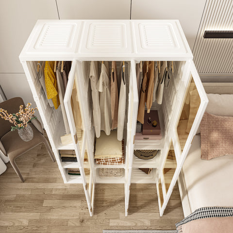 Wardrobe Closet 15 grids 9 doors 3 hangers