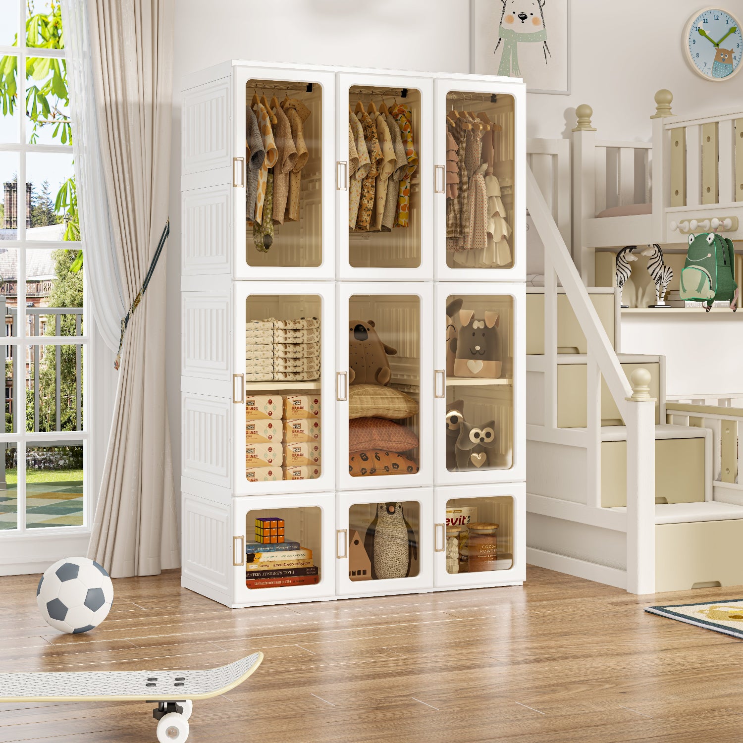 Wardrobe Closet 15 grids 9 doors 3 hangers – antbox-storage