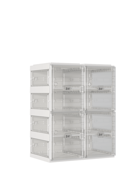 shoe box with transparent  side panel 4 Tiers 8 Pairs, Clear