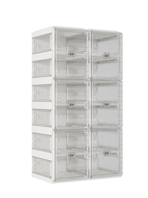 shoe box with transparent  side panel 6 Tiers 12 Pairs, Clear