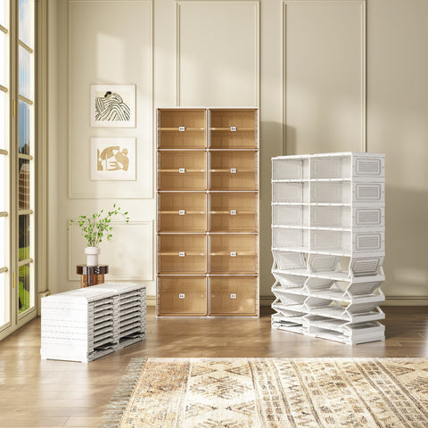 Shoe Cabinet with Lids 9 Tiers 36 Pairs, including boots