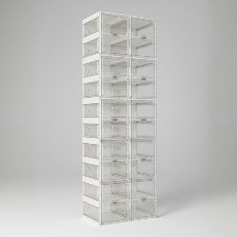 shoe box with transparent  side panel 10 Tiers 20 Pairs, Clear