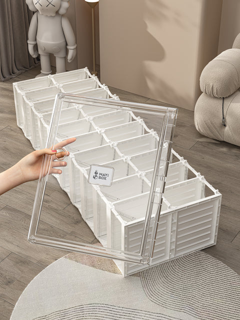 shoe box with transparent  side panel 10 Tiers 20 Pairs, Clear