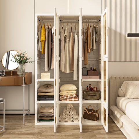 Wardrobe Closet 15 grids 9 doors 3 hangers