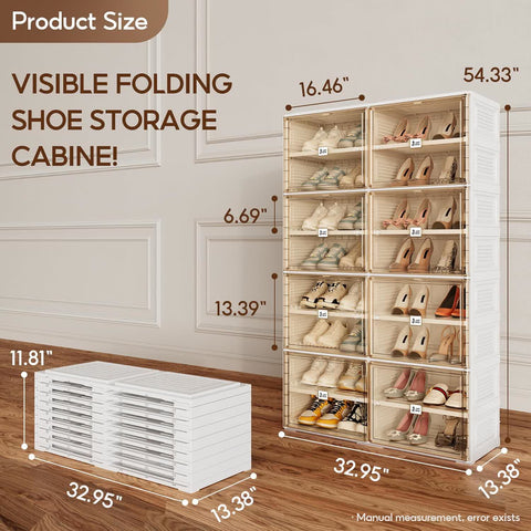 8 Tier Shoe Cabinet for Small Spaces | Storage Organizer – ANTBOX for bedroom organization - 3 - min easy setup Foldable Shoe Cabinet / High Capacity Shoe Organizer by antbox - storage
