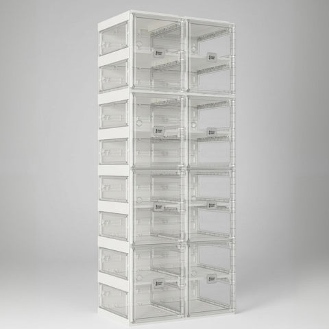 shoe box with transparent  side panel 8 Tiers 16 Pairs, Clear