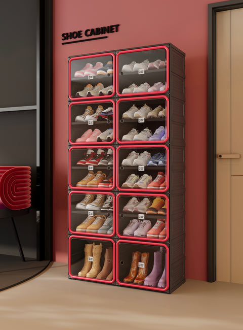Red Door · Black Frame Shoe Cabinet