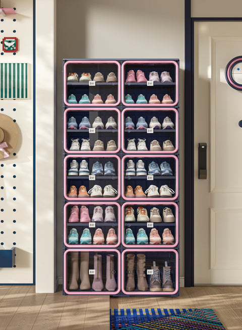 Pink Door · Blue Frame Shoe Cabinet
