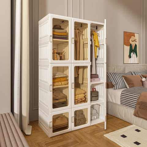 ANTBOX 2-hanging foldable wardrobe closet used for organized clothes storage in a bedroom