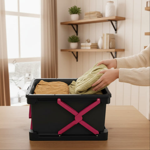 ANTBOX black vacuum compression storage box for storing seasonal clothes and bulky garments
