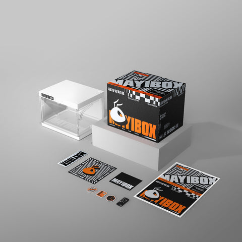 ANTBOX LED Smart Shoe Display Case 1-Pack White in original packaging box, showing product safely packed for shipping
