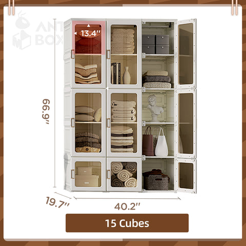 ANTBOX modular cube wardrobe size and dimension diagram for home storage organization