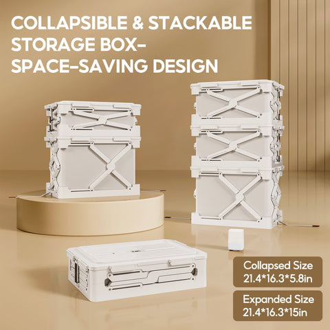 ANTBOX vacuum compression storage box showing product dimensions and foldable frame design