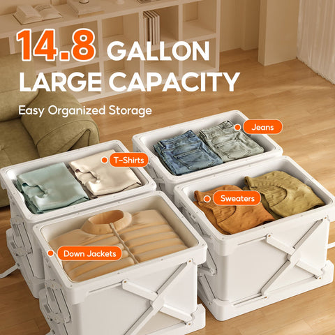 ANTBOX white vacuum compression storage box showing its storage capacity for clothes, bedding and bulky items