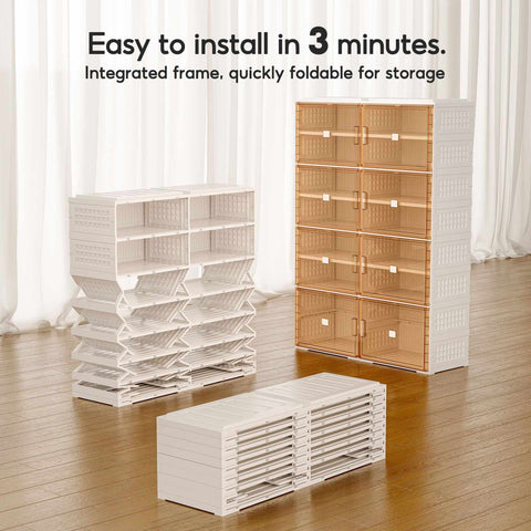 ANTBOX X-Large Shoe Cabinet shown in folded and expanded states