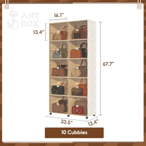 Boots & Bags Storage Cabinet 3 - 5 Tiers for Closet for bedroom organization - 3 - min easy setup Boots & Bags Cabinet by antbox - storage