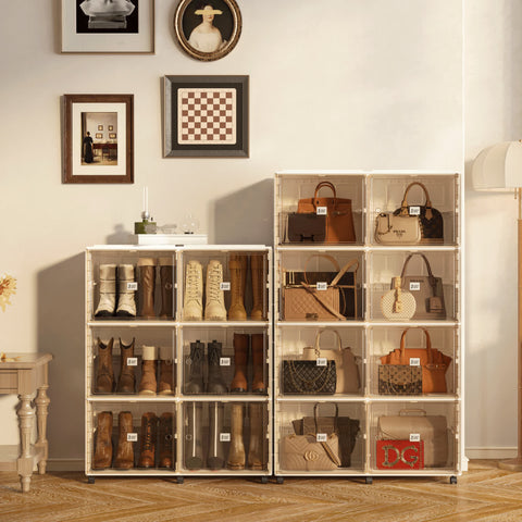 Boots & Bags Storage Cabinet 3 - 5 Tiers for Closet for bedroom organization - 3 - min easy setup Boots & Bags Cabinet by antbox - storage