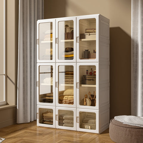 Modular Cube Wardrobe Organizer 15 Cubes with Doors for bedroom organization - 3 - min easy setup Wardrobe Closet / Modular Storage Cabinet by antbox - storage