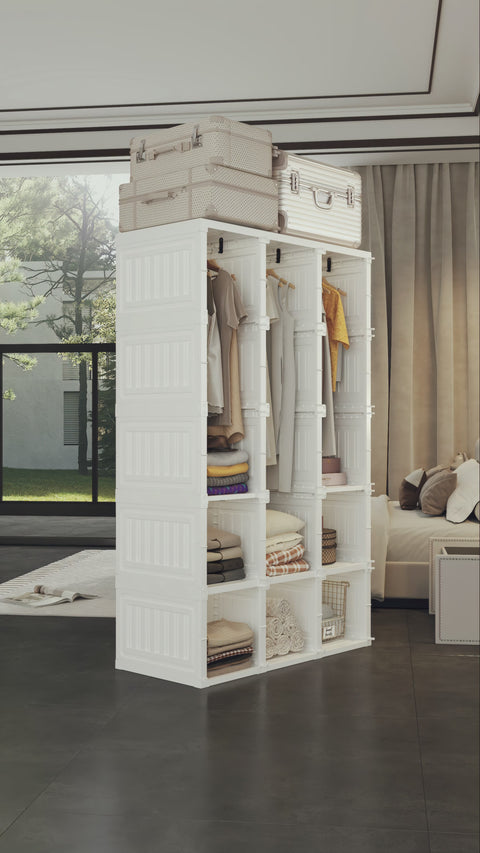 ANTBOX modular wardrobe quick assembly video showing setup in minutes without tools