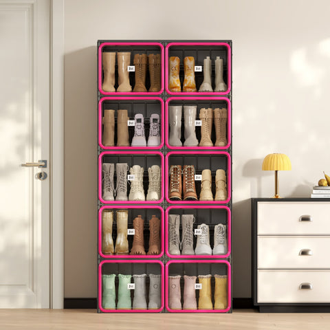 Trendy Boots & Bags Storage Cabinet 3 - 5 Tiers for bedroom organization - 3 - min easy setup Boots & Bags Cabinet by antbox - storage