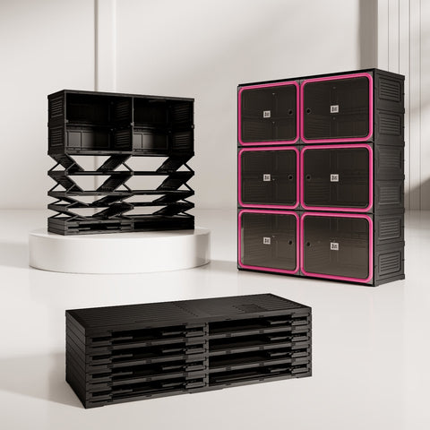 Trendy Boots & Bags Storage Cabinet 3 - 5 Tiers for bedroom organization - 3 - min easy setup Boots & Bags Cabinet by antbox - storage