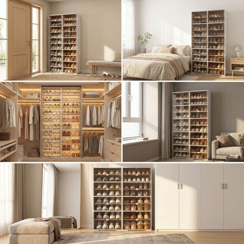 X-Large shoe cabinet in modern entryway, bedroom, walk-in closet, apartment, and dressing room